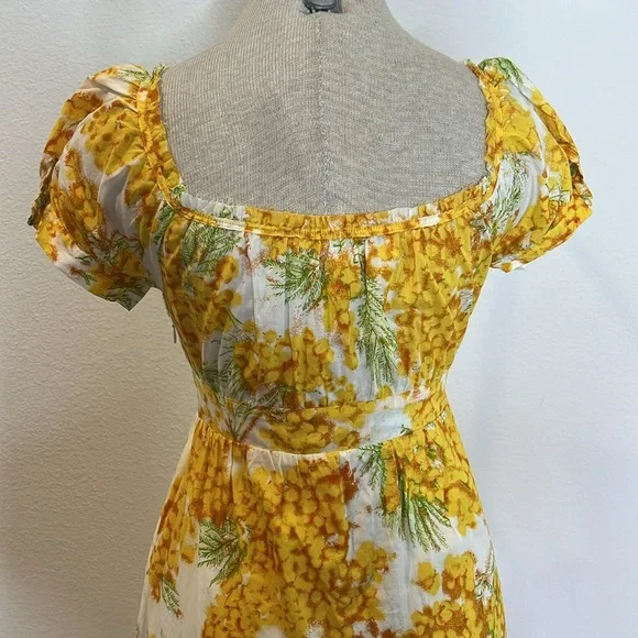 Diane Von Furstenberg Cotton Peasant Style Dress with Empire Waist - Picture 4 of 5